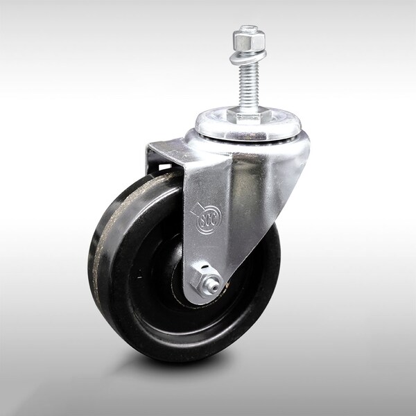 4 Inch SS Phenolic Wheel Swivel 3/8 Inch Threaded Stem Caster